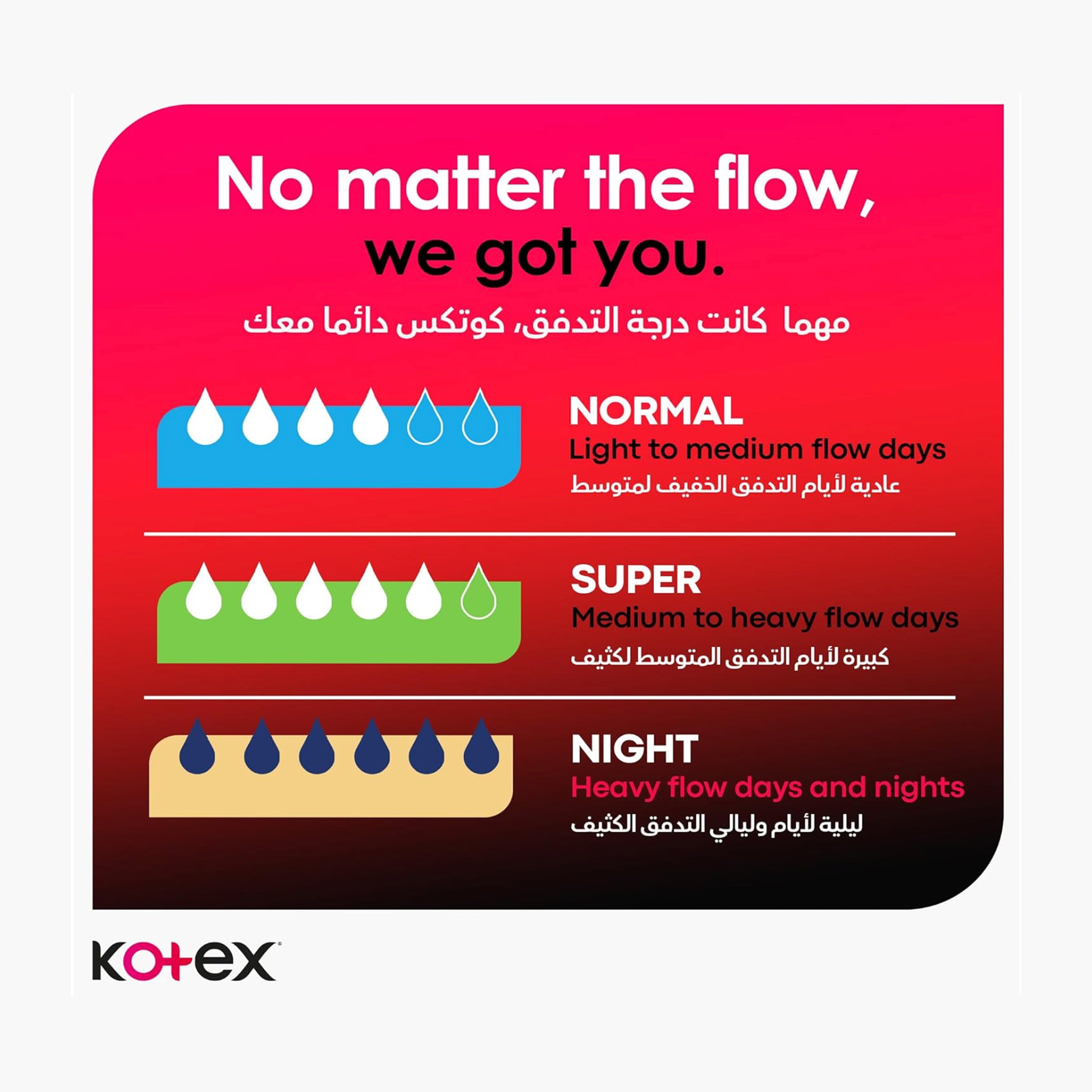 فوط صحية ليلية رقيقة للغاية من كوتكس بأجنحة - عبوة من 7 قطع