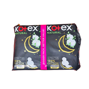 فوط صحية ليلية فائقة الرقة من كوتكس ناتشورال مع أجنحة - 14 فوطة
