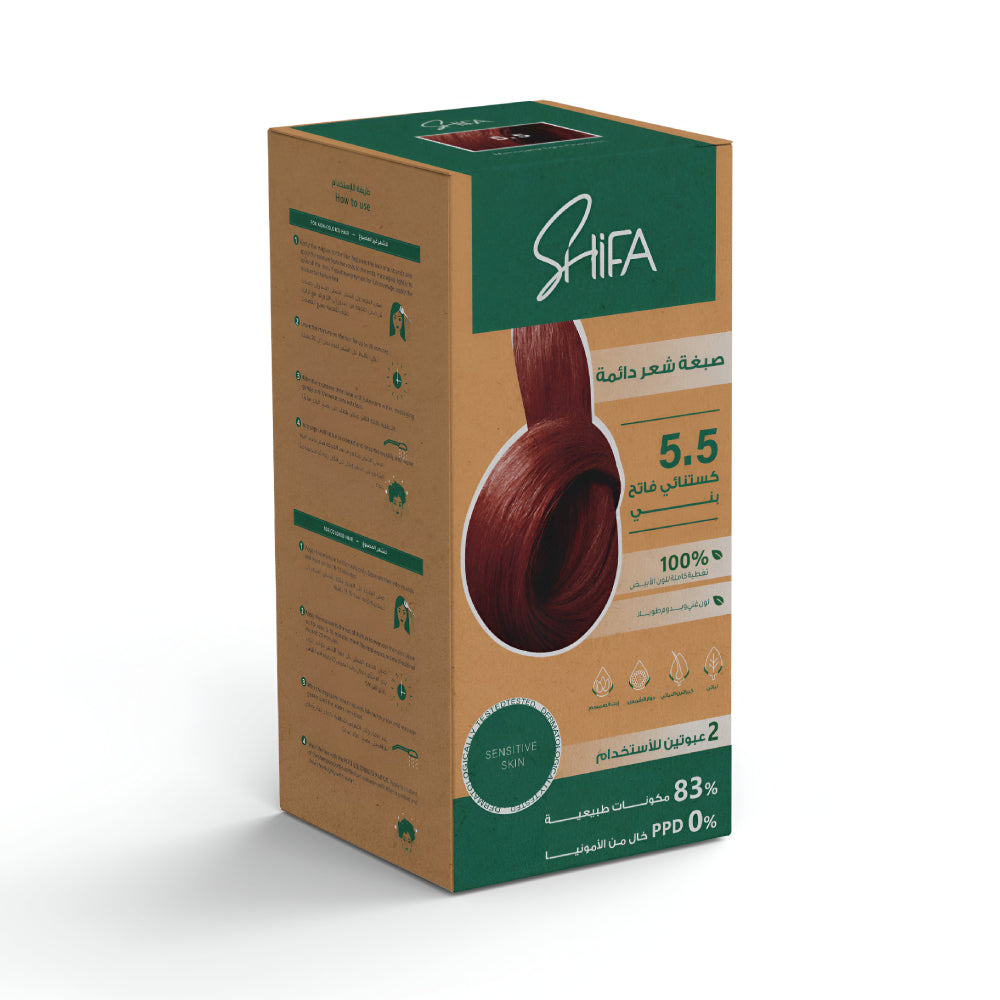 Shifa Permanent Hair Color 100ml 5.5 Light Chestnut Brown
