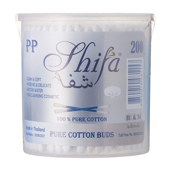 Shifa Cotton Swabs 200pc Round Pack Thailand