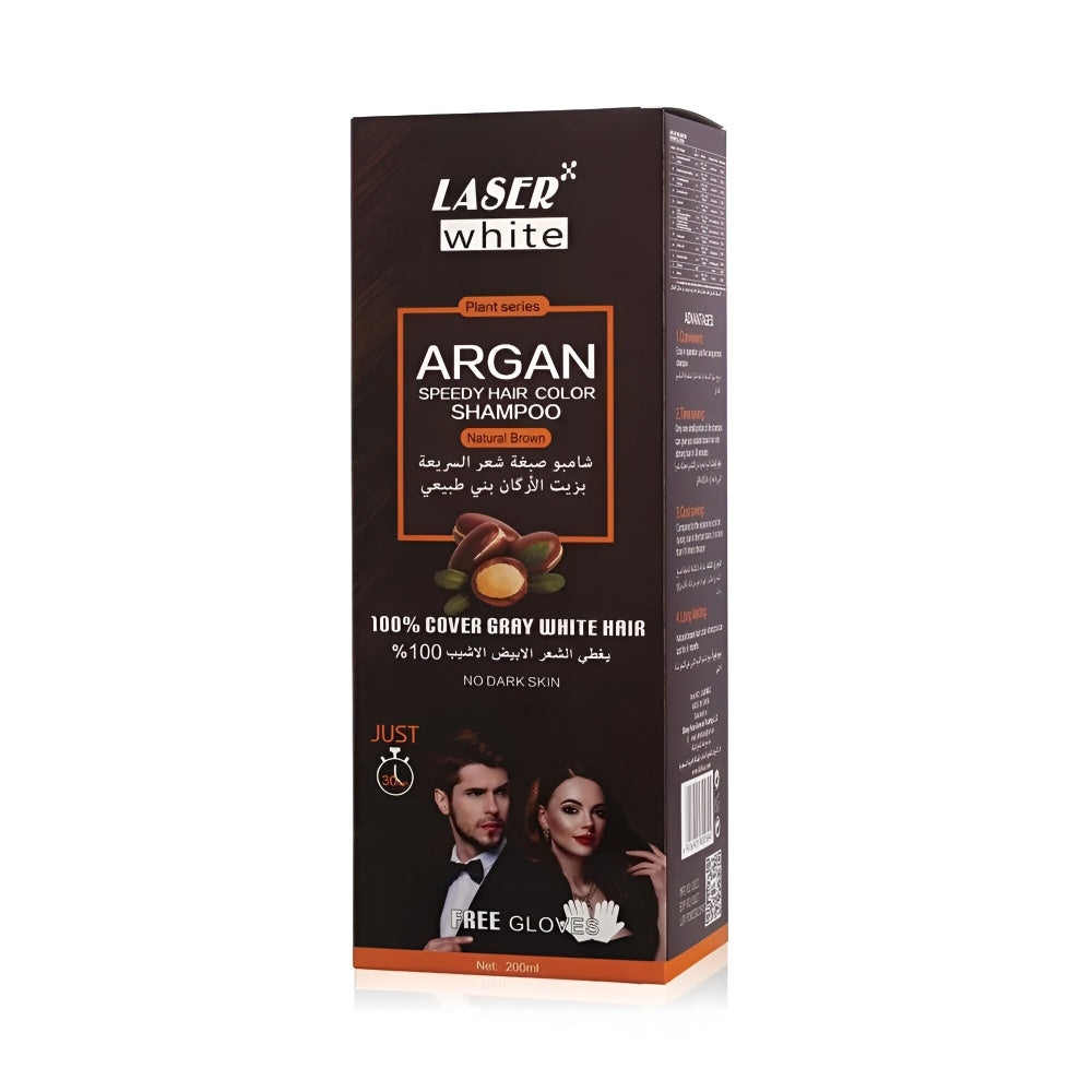 Laser White Laser White Color Shampoo Hair  200ml With Argan Oil Brown With Argan Oil