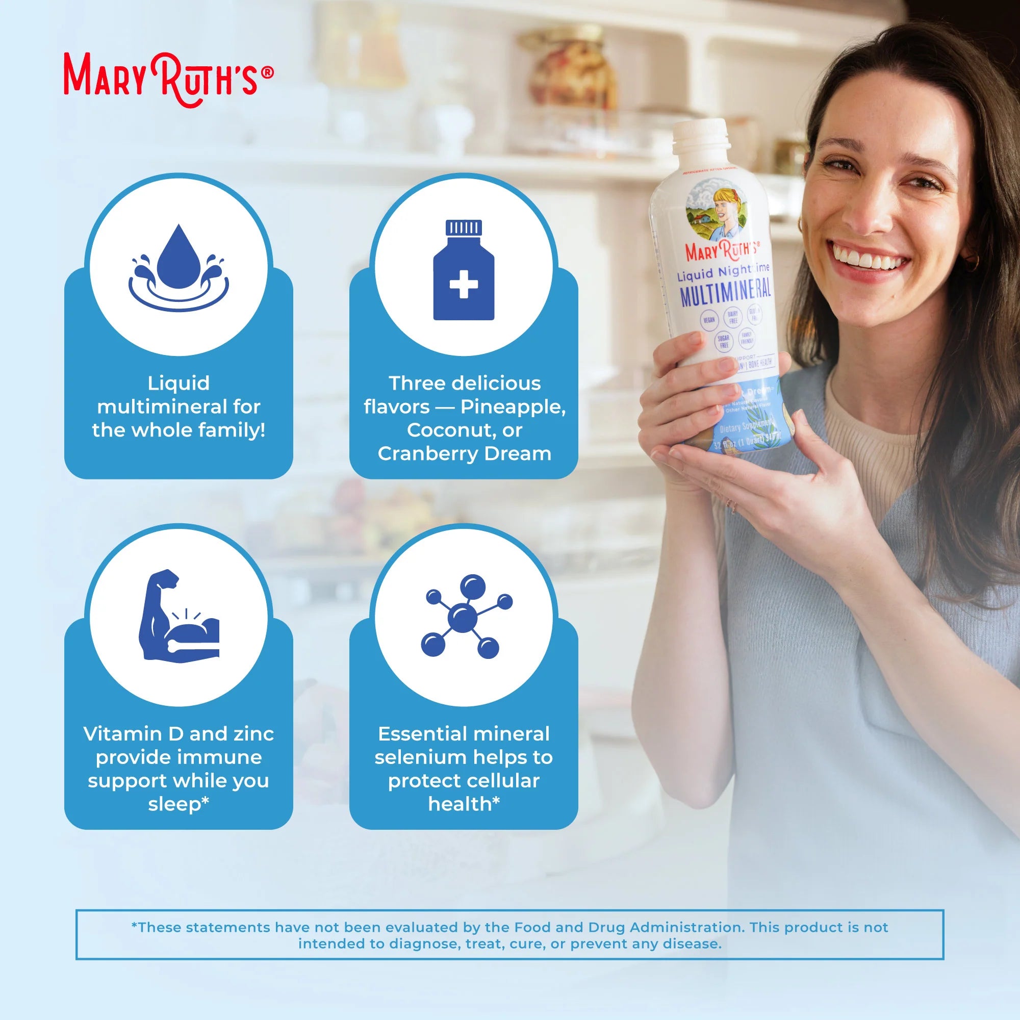 MaryRuth's Nighttime Multimineral Liquid - Coconut Sleep Supplement