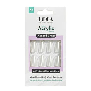 Loca-Nails-A2-Almond-Shape-White-Pearl-