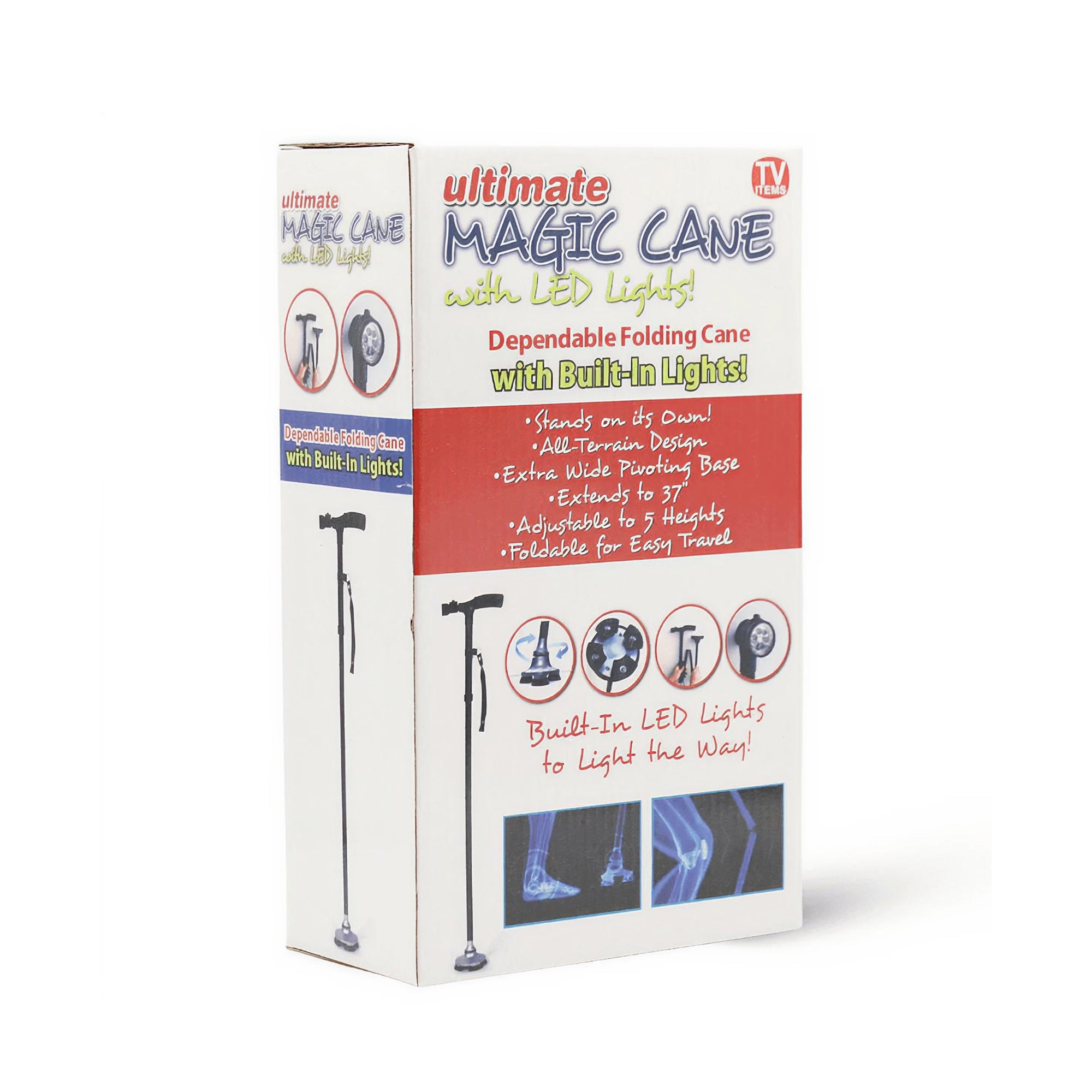 Ultimate Magic Cane Dependable Folding Cane with Built-In LED Lights