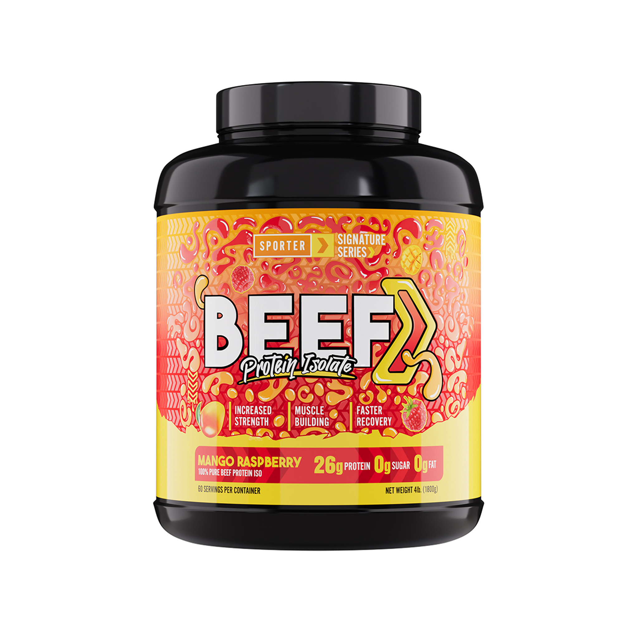 Sporter Beef Protein Isolate Mango Raspberry 4 lbs