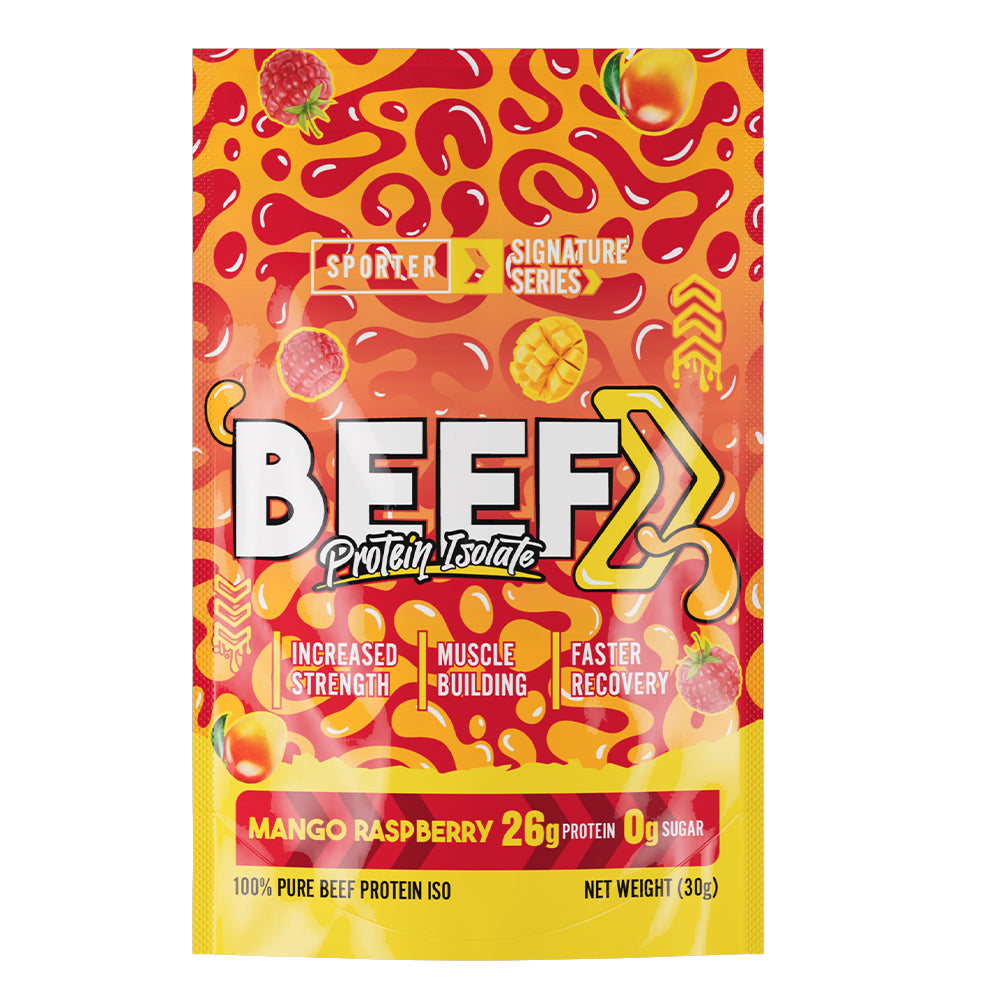 Sporter - Beef Protein Isolate Sachet - Raspberry Mango - 1 Serving