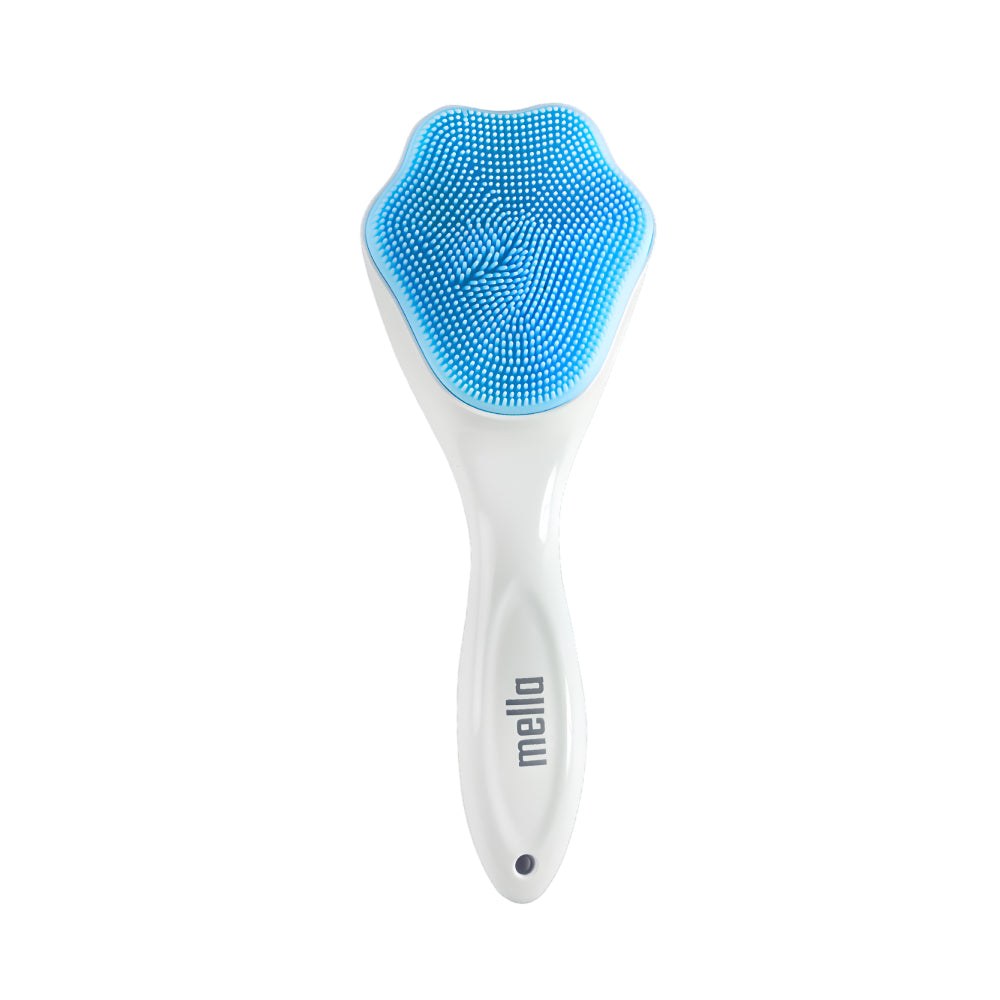 Mella Mella Facial Cleansing & Scrub Brush With Handle SFC003 Silicone Blue