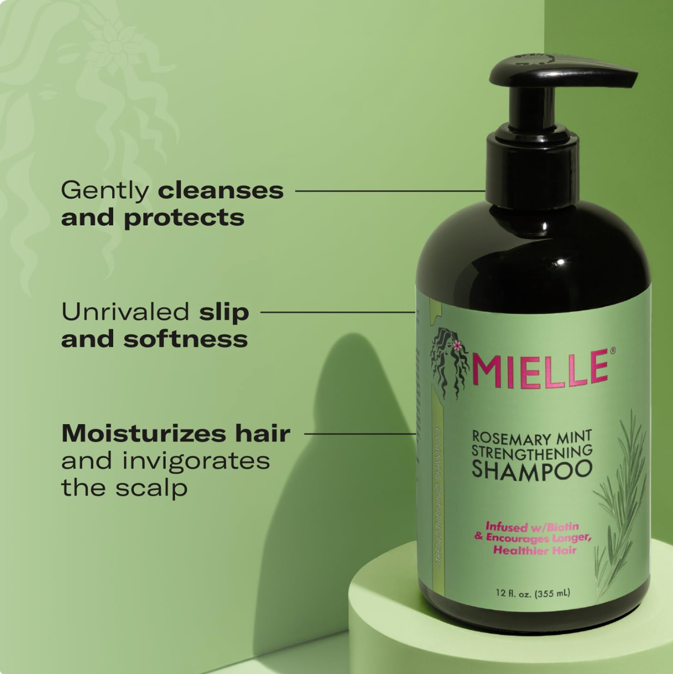 Mielle Rosemary Mint Strengthening Hair Shampoo - 355ml Bottle
