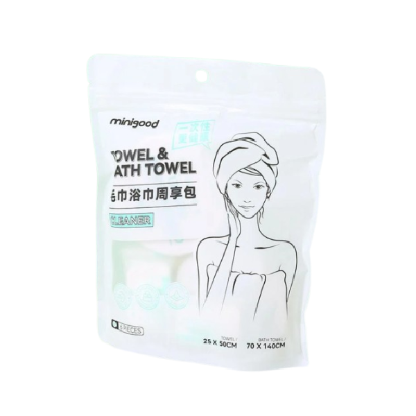 Minigood Minigood Bath Towel 6pc Compressed Set (4 Towels+2 Bath Towels)