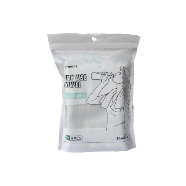 Minigood Minigood Bath Towel 4pc Disposable skin friendly Pearl 30*60 cm