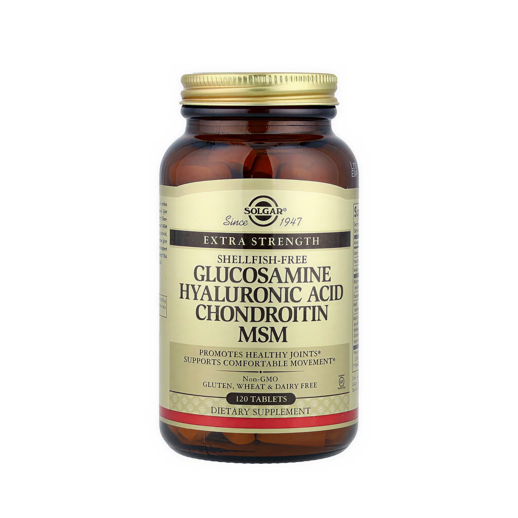 Solgar Glucosamine Hyaluronic Acid Chondroitin MSM (Shellfish-Free) 120 Tablets