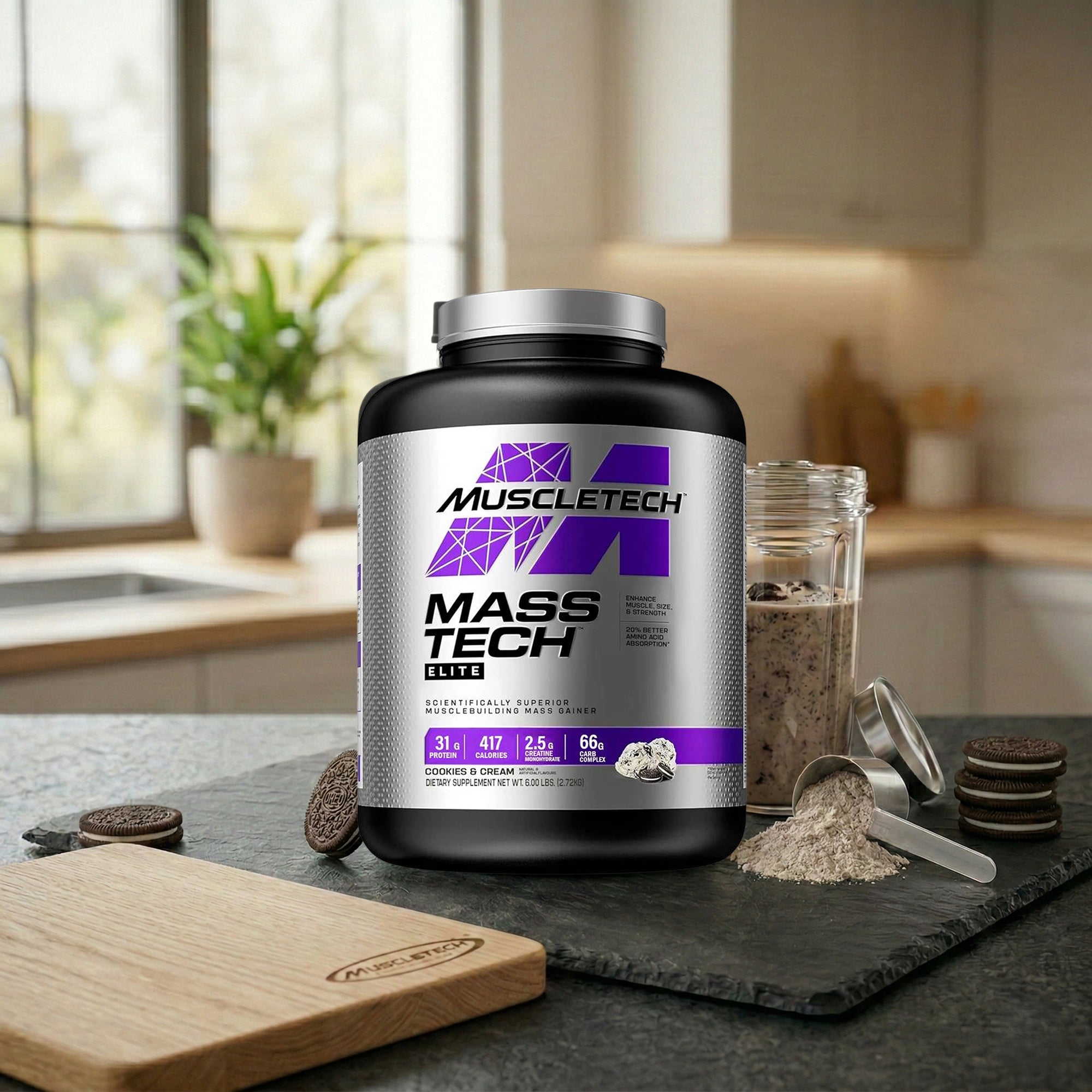MuscleTech Mass Tech Elite Cookies and Cream 6 LB