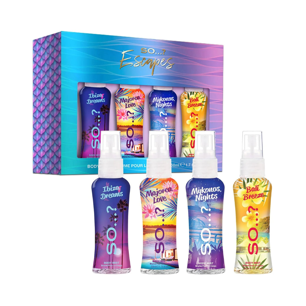 So…? Body Mist Spray Set Escapes 4 x 50ml