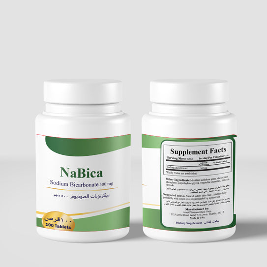 Nabica 500mg Sodium Bicarbonate Antacid Tablets for Heartburn Relief