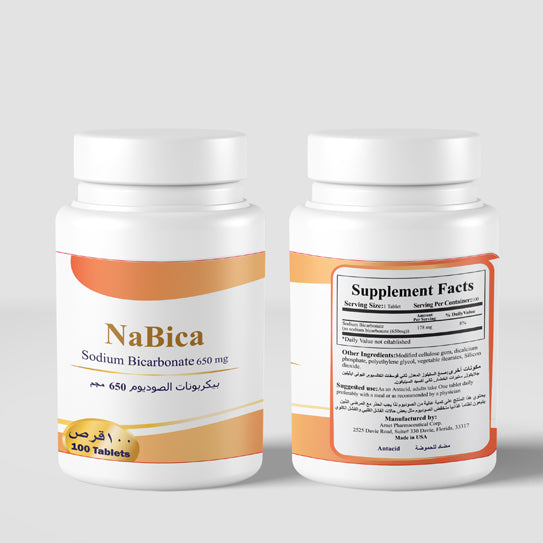 Nabica 650 Sodium Bicarbonate Digestive Support Supplement – 100 Caps