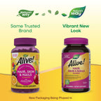 Nature's Way Alive! Hair Skin & Nails With Collagen & Biotin Strawberry 60 Gummies