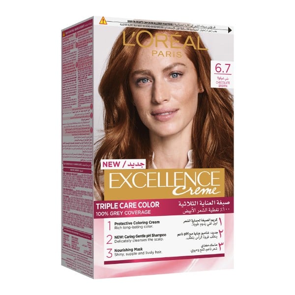 Loreal Loreal Hair Color Cream Excellence Triple Care 6.7 Chocolate Brown