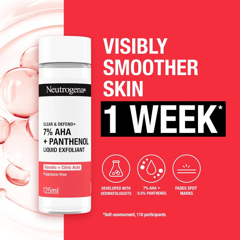 Neutrogena Exfoliating Liquid AHA Exfoliant – 7% AHA + Panthenol 125ml