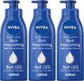لوشن Nivea المغذي للجسم للبشرة الجافة جداً بزيت اللوز – 3x400ml
