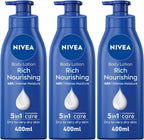 لوشن Nivea المغذي للجسم للبشرة الجافة جداً بزيت اللوز – 3x400ml
