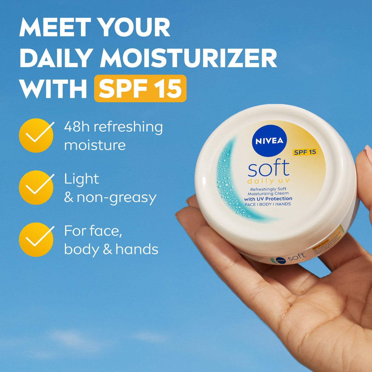 NIVEA Soft Moisturizing Cream with SPF 15 and Jojoba Oil – 200ml