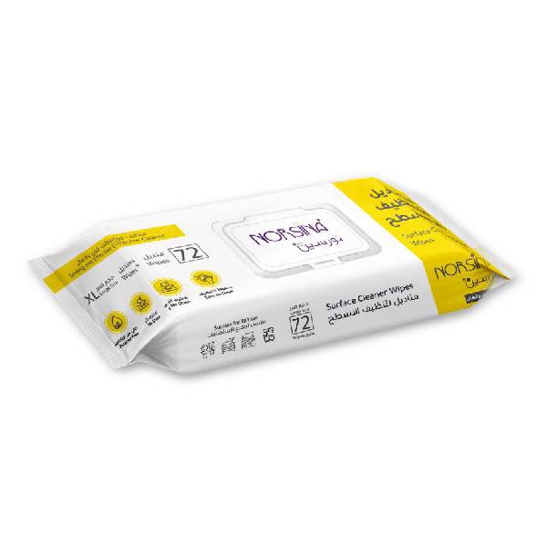 Norsina Norsina Wipes 72Wipes For Cleaning Multi-Use Surfaces Yellow