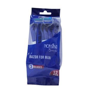 Norsina-Razor-12pc-3-Blade-Men's-Blue-