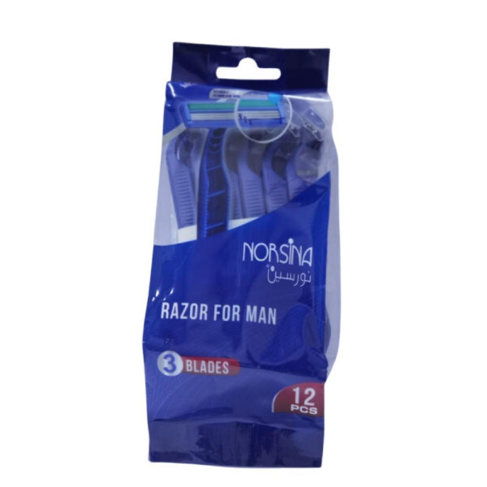 Norsina-Razor-12pc-3-Blade-Men's-Blue-