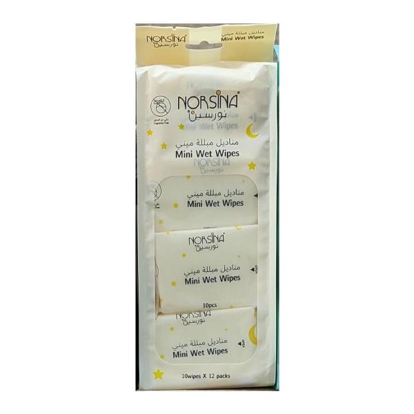 Norsina-Wet-Wipes-Mini-Yellow-12-Pieces-x-10-Wipes-