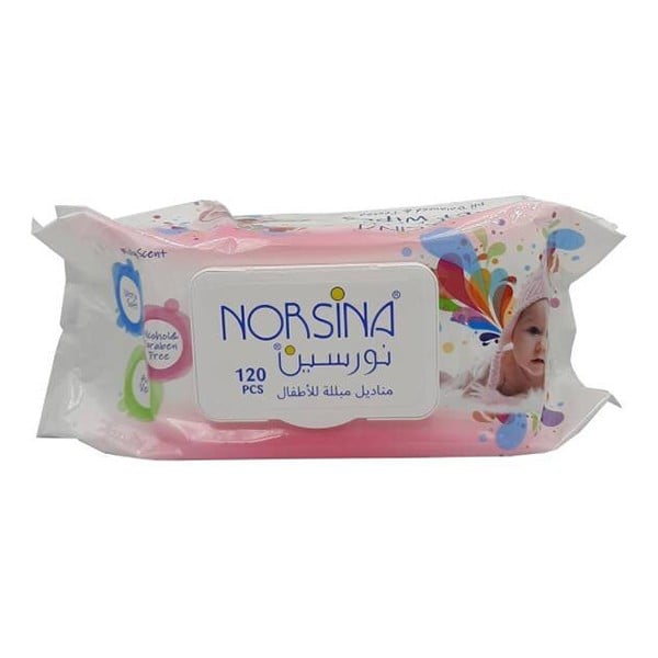 Norsina-Wet-Wipes-120Wipes-Pink-Butterfly-