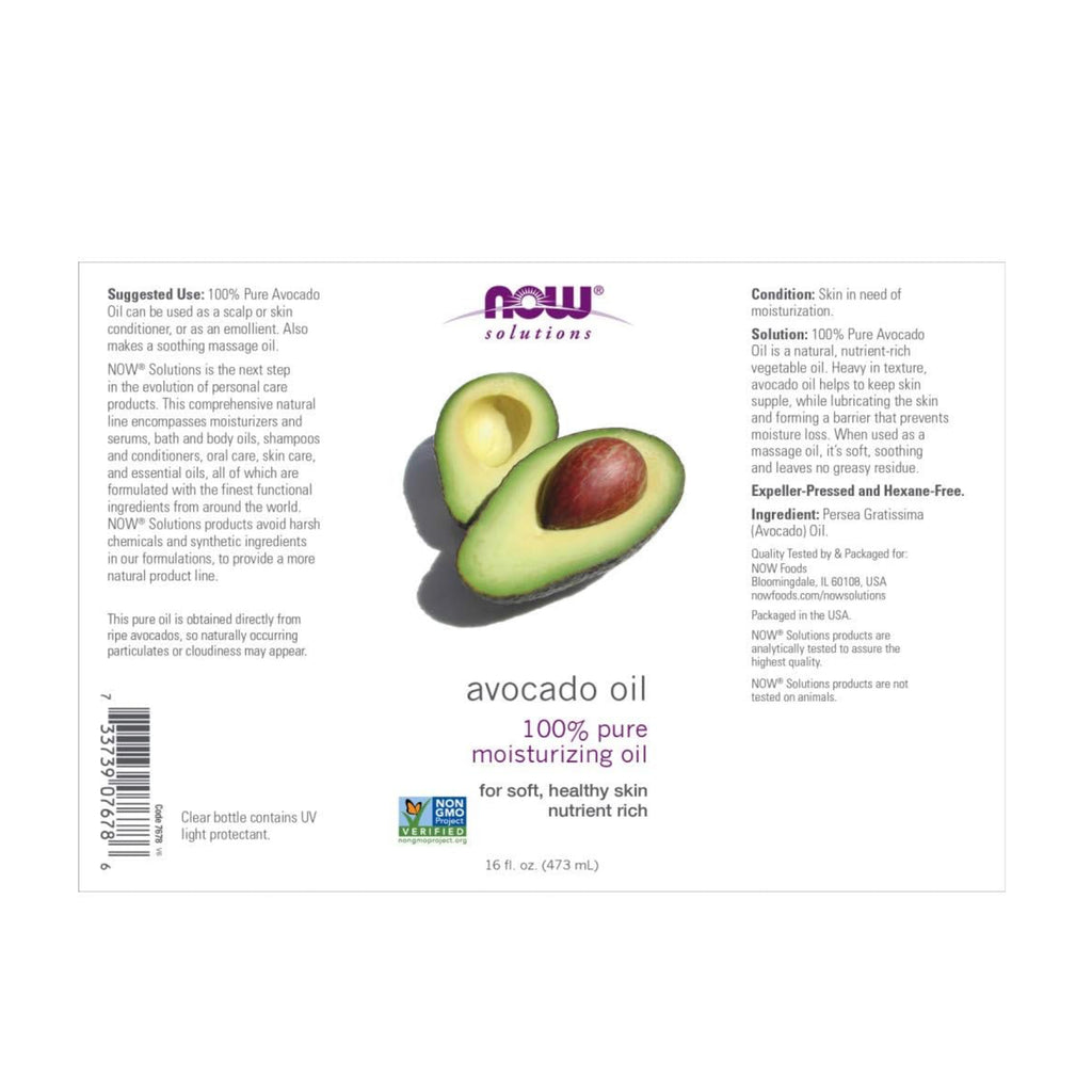 زيت الأفوكادو – زيت ترطيب للبشرة نقي 100٪، 473 مل