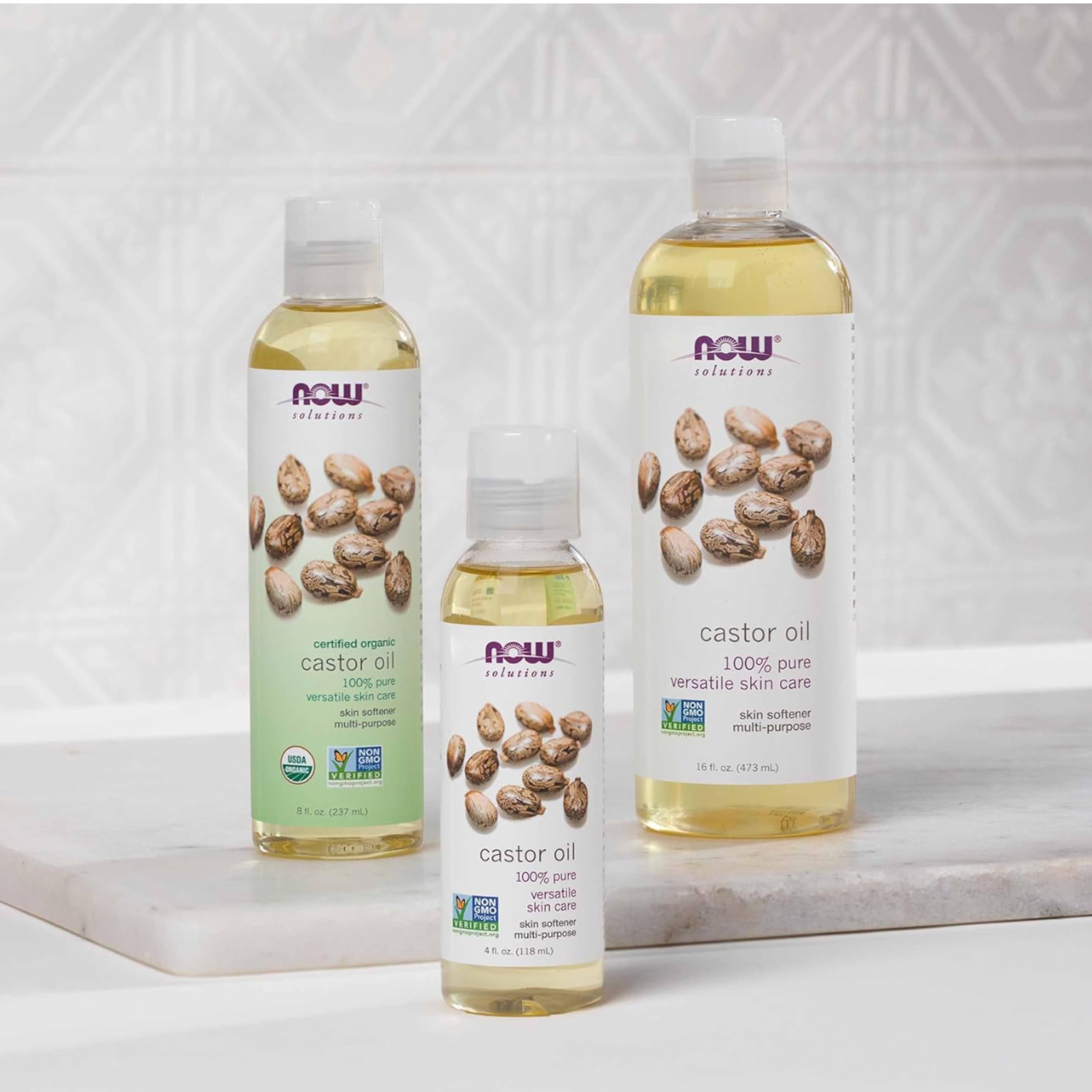 زيت الخروع من NOW Solutions – 100% نقي 4 أونصة (118 مل)