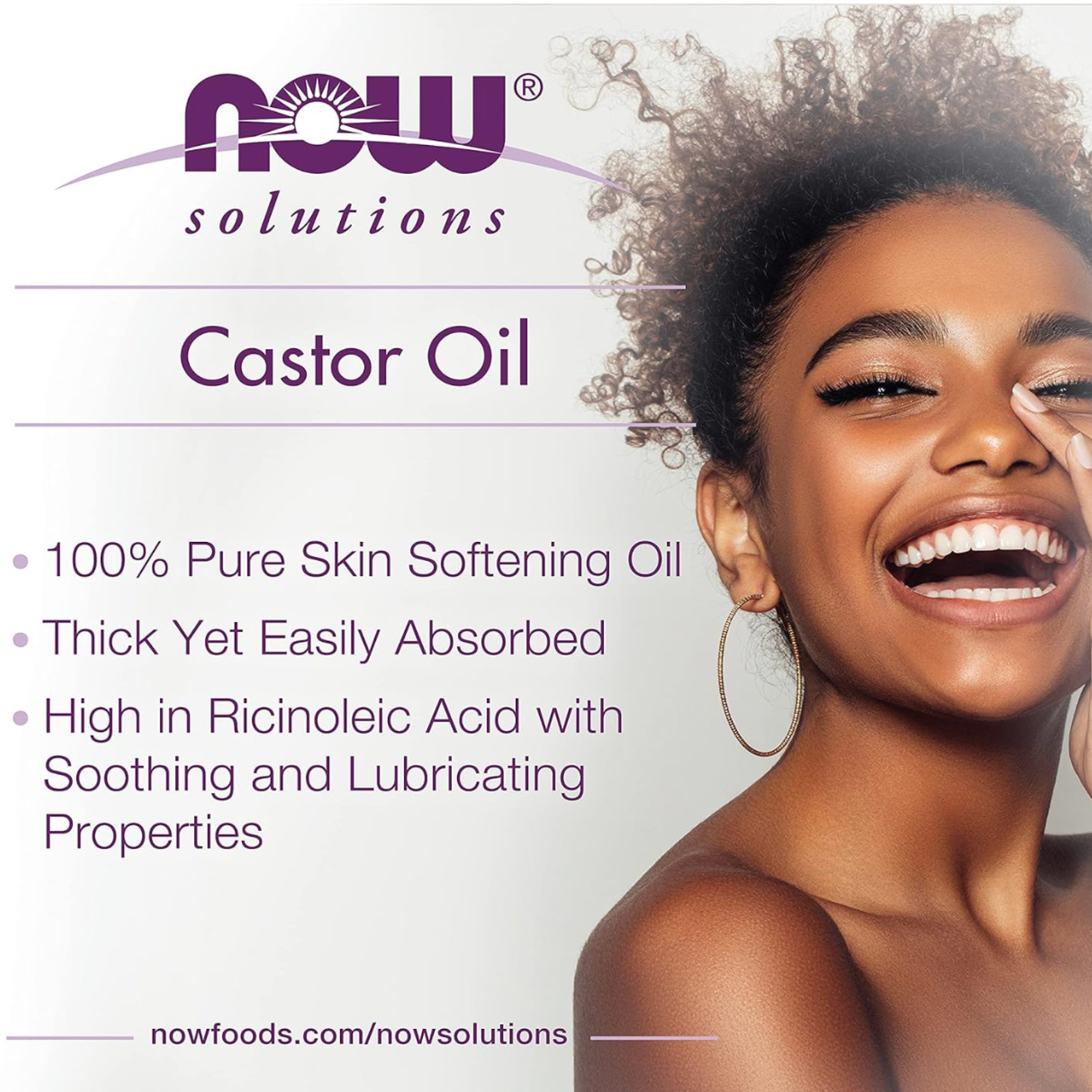 زيت الخروع من NOW Solutions – 100% نقي 4 أونصة (118 مل)