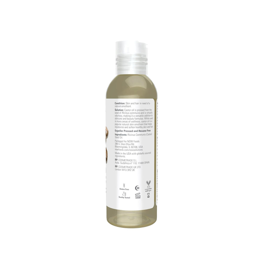 زيت الخروع من NOW Solutions – 100% نقي 4 أونصة (118 مل)