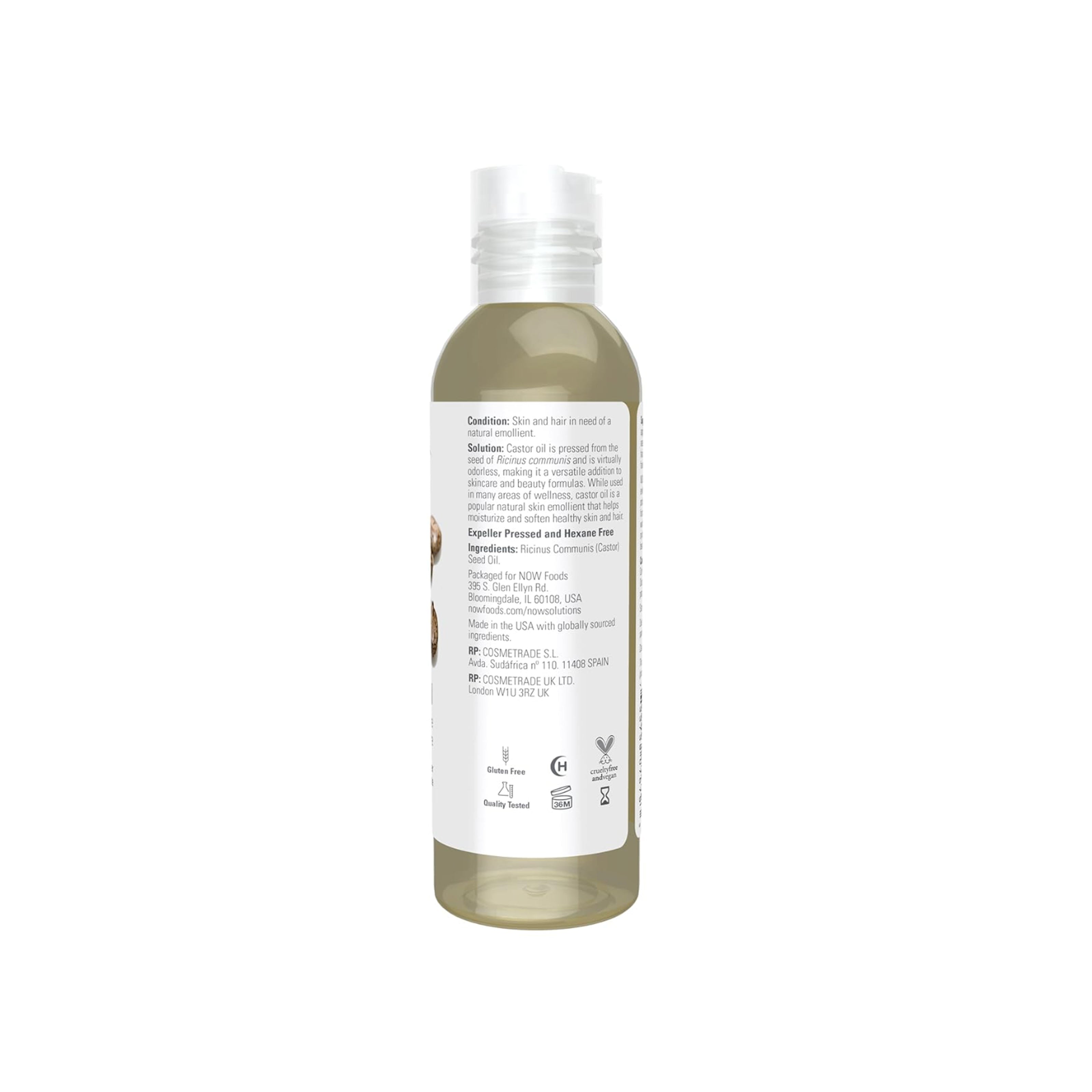 زيت الخروع من NOW Solutions – 100% نقي 4 أونصة (118 مل)