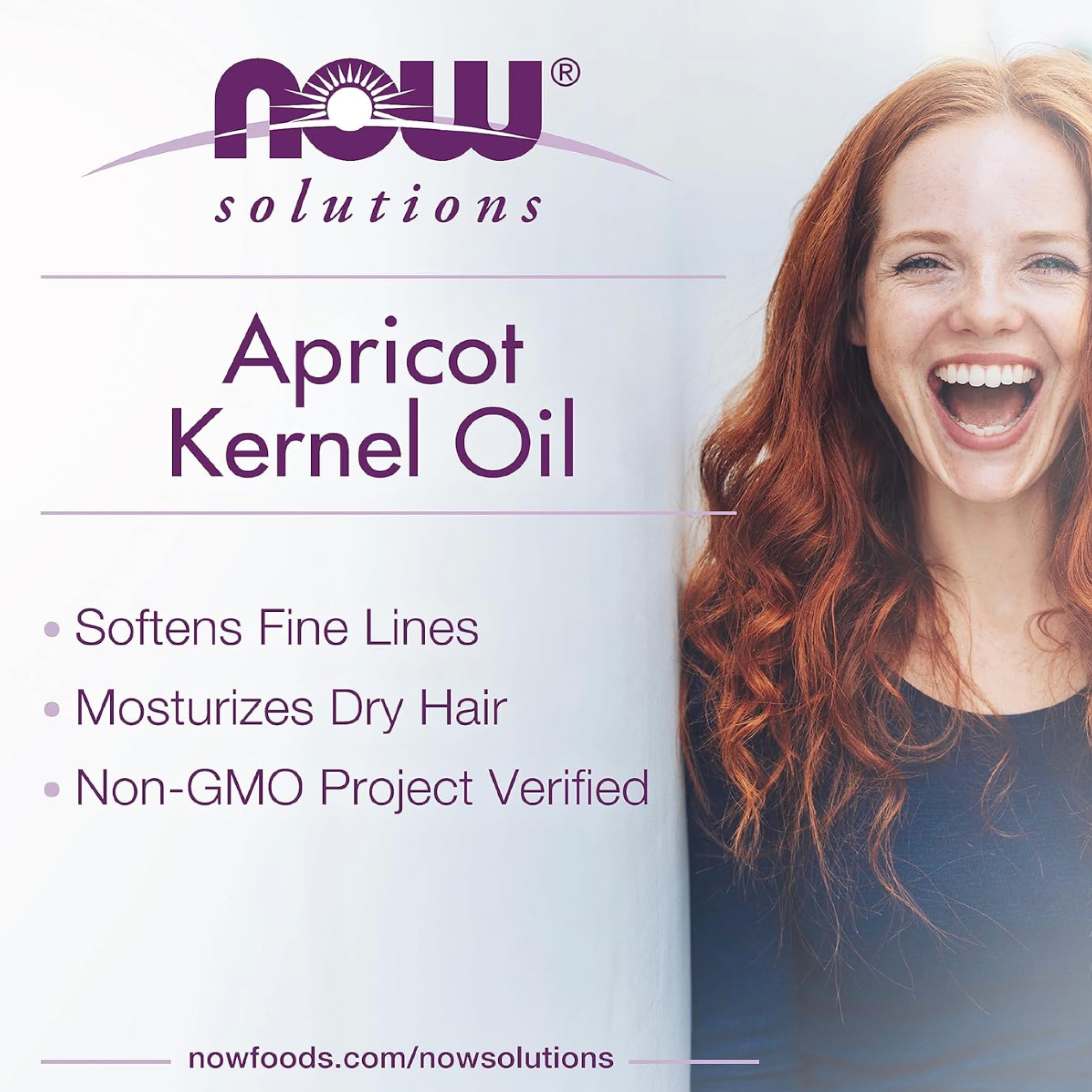 زيت نواة المشمش NOW – زيت طبيعي مرطب للوجه والجسم 118 مل