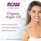 NOW Organic Argan Oil – Pure Cold-Pressed Moroccan Oil for Skin & Hair