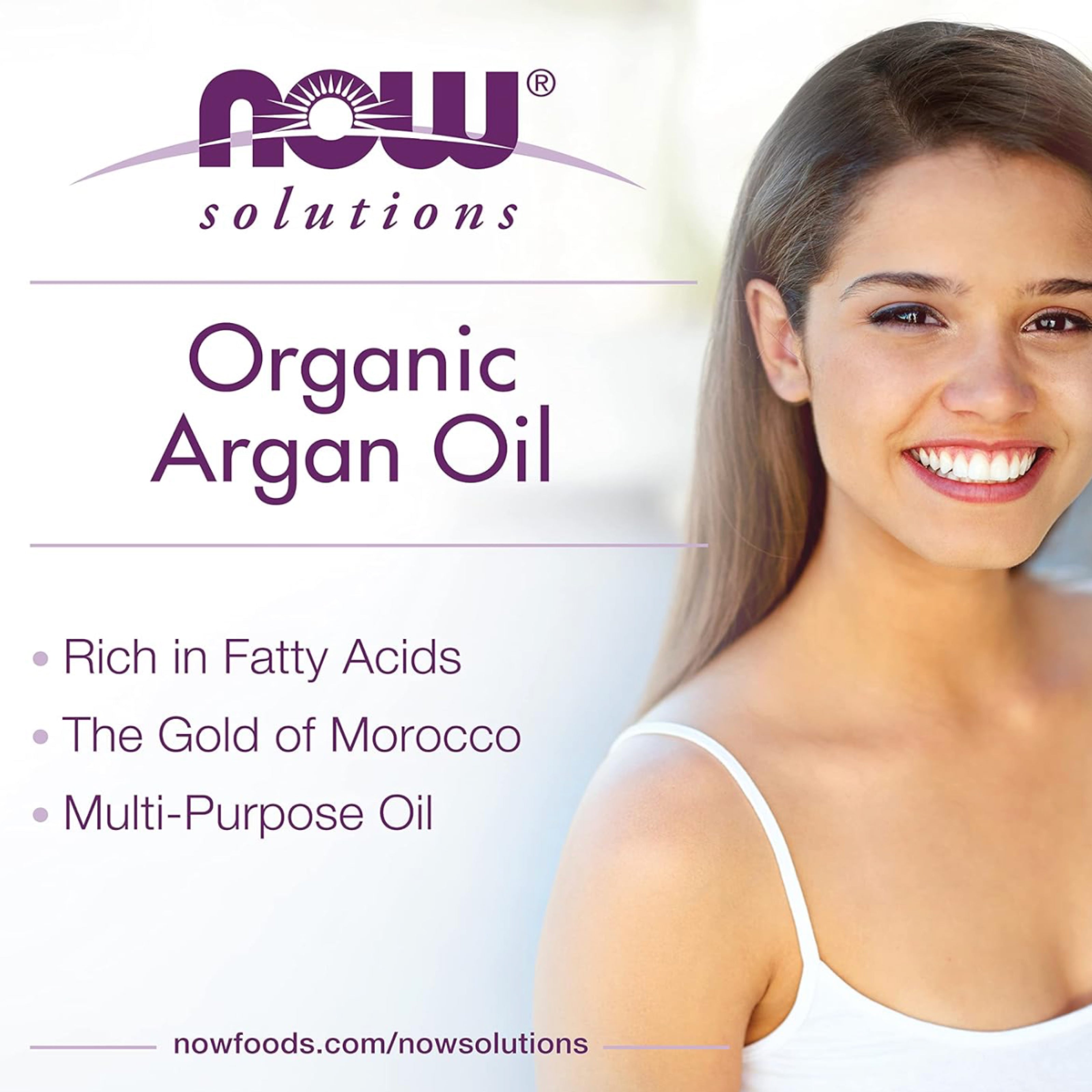 NOW Organic Argan Oil – Pure Cold-Pressed Moroccan Oil for Skin & Hair
