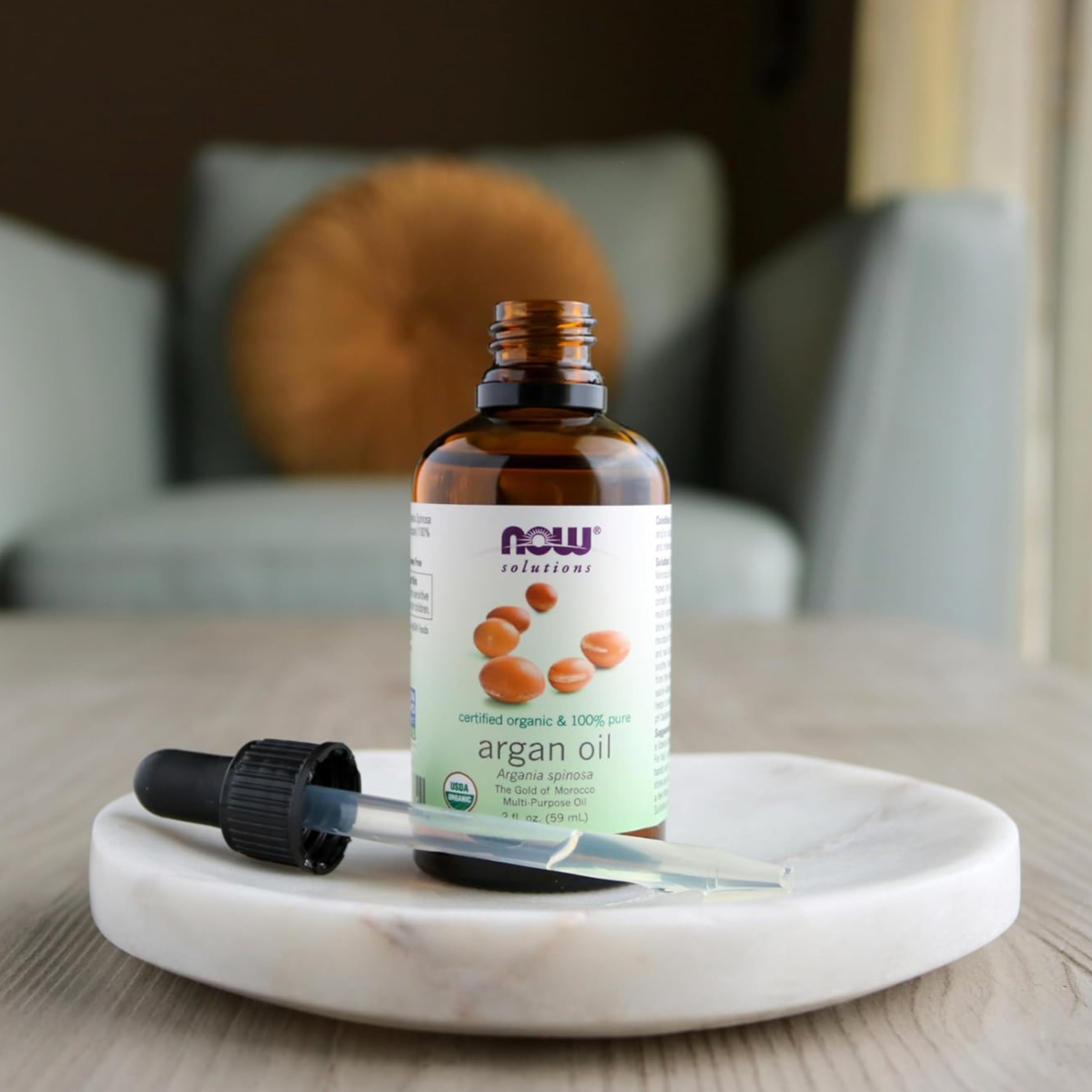 NOW Organic Argan Oil – Pure Cold-Pressed Moroccan Oil for Skin & Hair