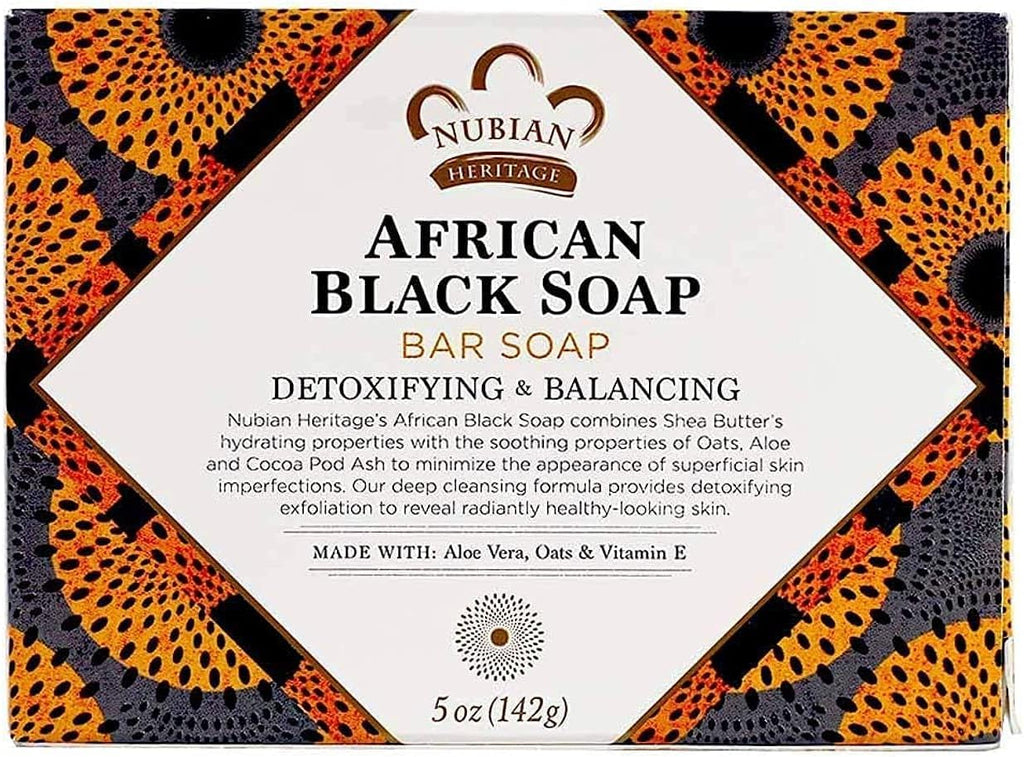Nubian Heritage African Black Bar Soap – Deep Cleansing with Shea Butter
