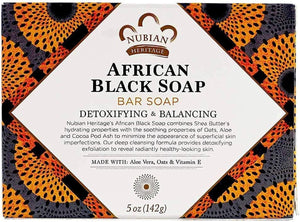Nubian Heritage African Black Bar Soap – Deep Cleansing with Shea Butter