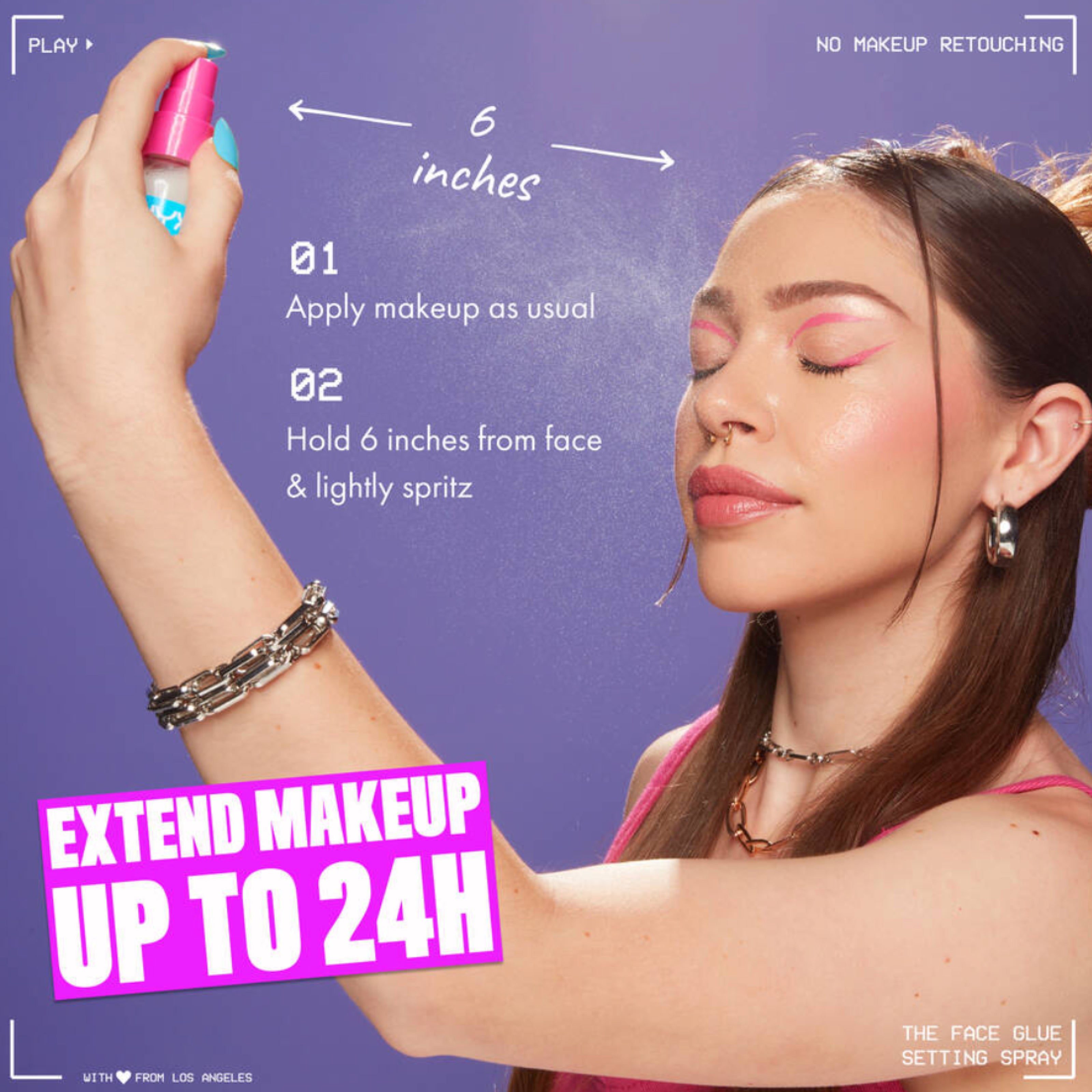 NYX بخاخ تثبيت المكياج The Face Glue – مثبت طويل الأمد - 60 مل