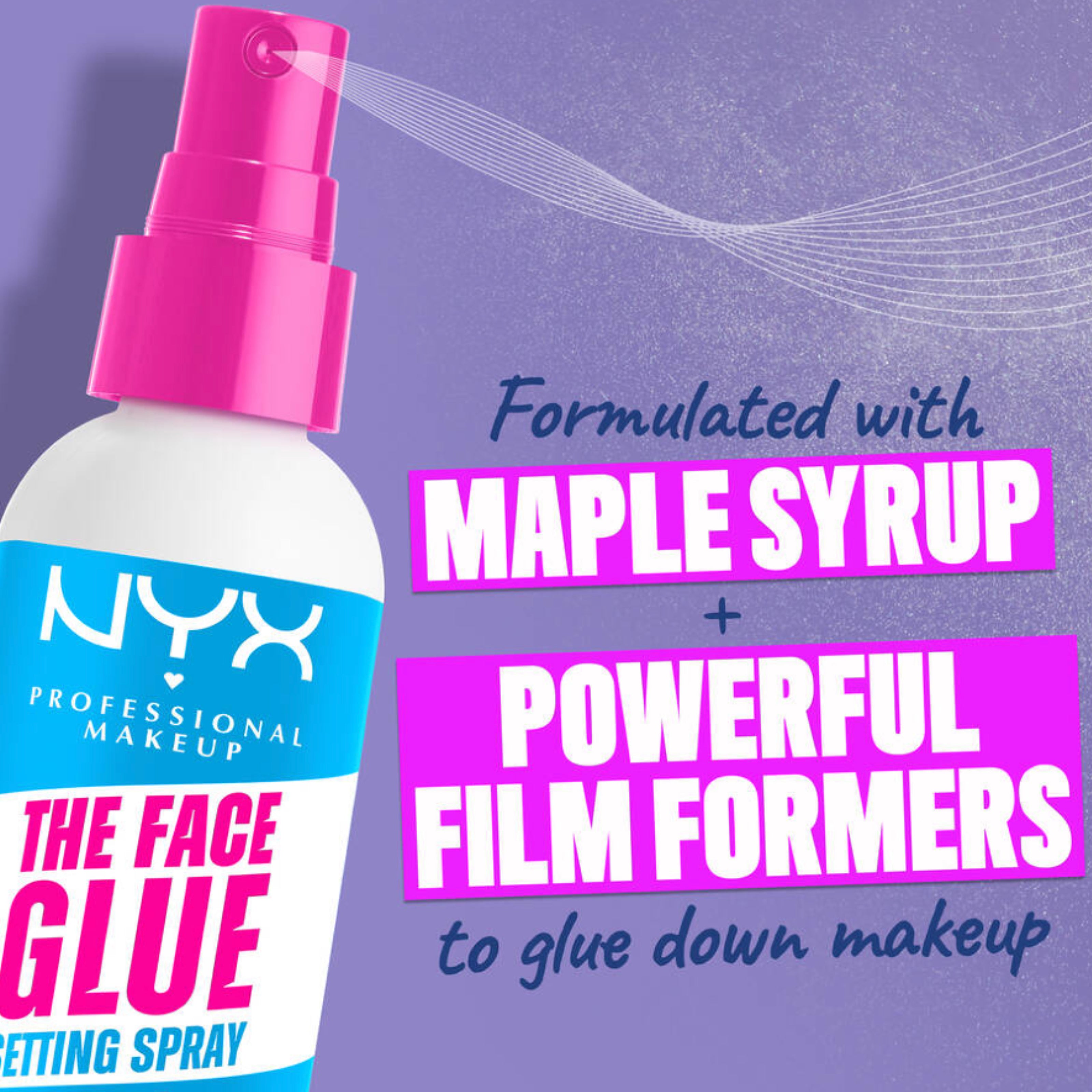 NYX بخاخ تثبيت المكياج The Face Glue – مثبت طويل الأمد - 60 مل