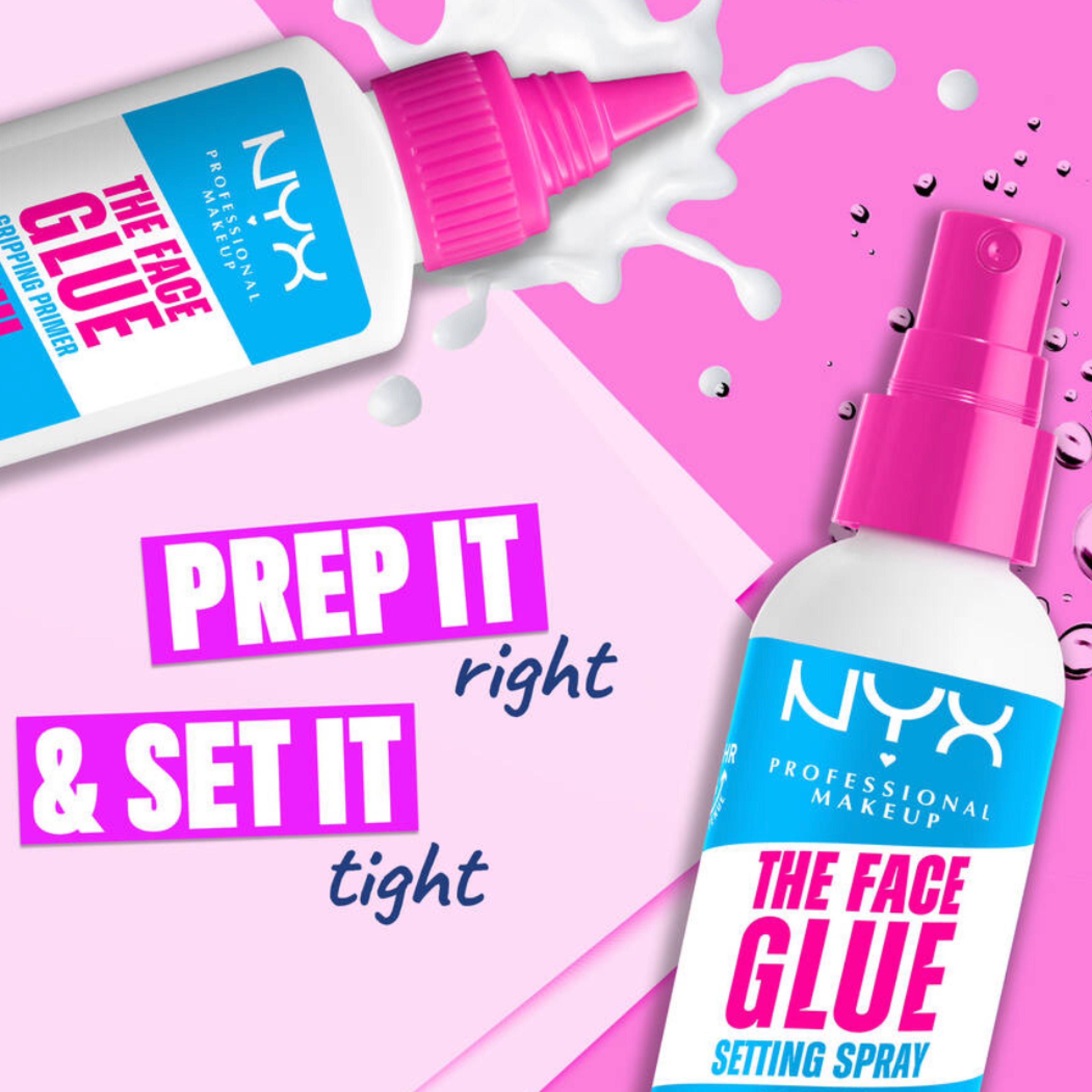 NYX بخاخ تثبيت المكياج The Face Glue – مثبت طويل الأمد - 60 مل