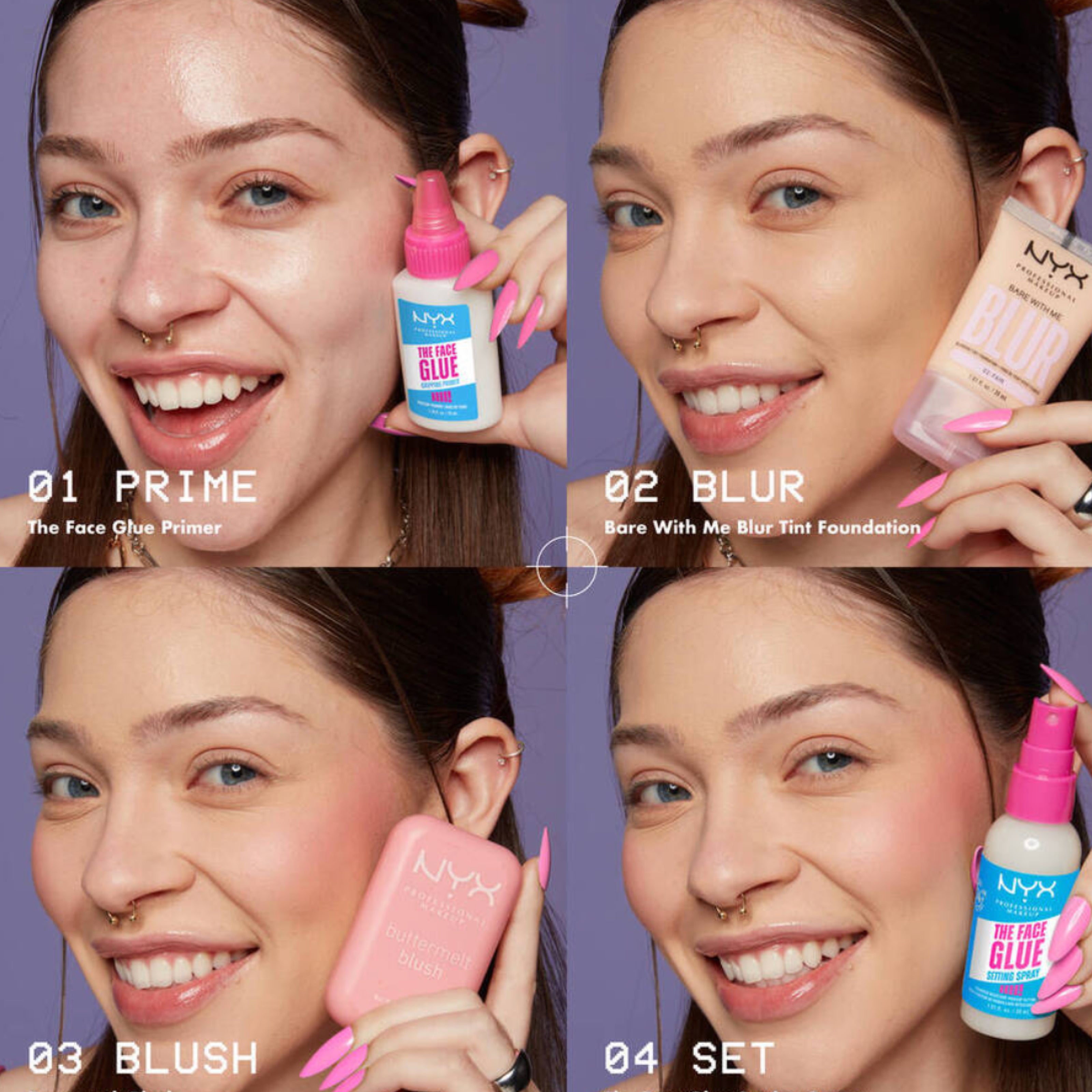 NYX بخاخ تثبيت المكياج The Face Glue – مثبت طويل الأمد - 60 مل