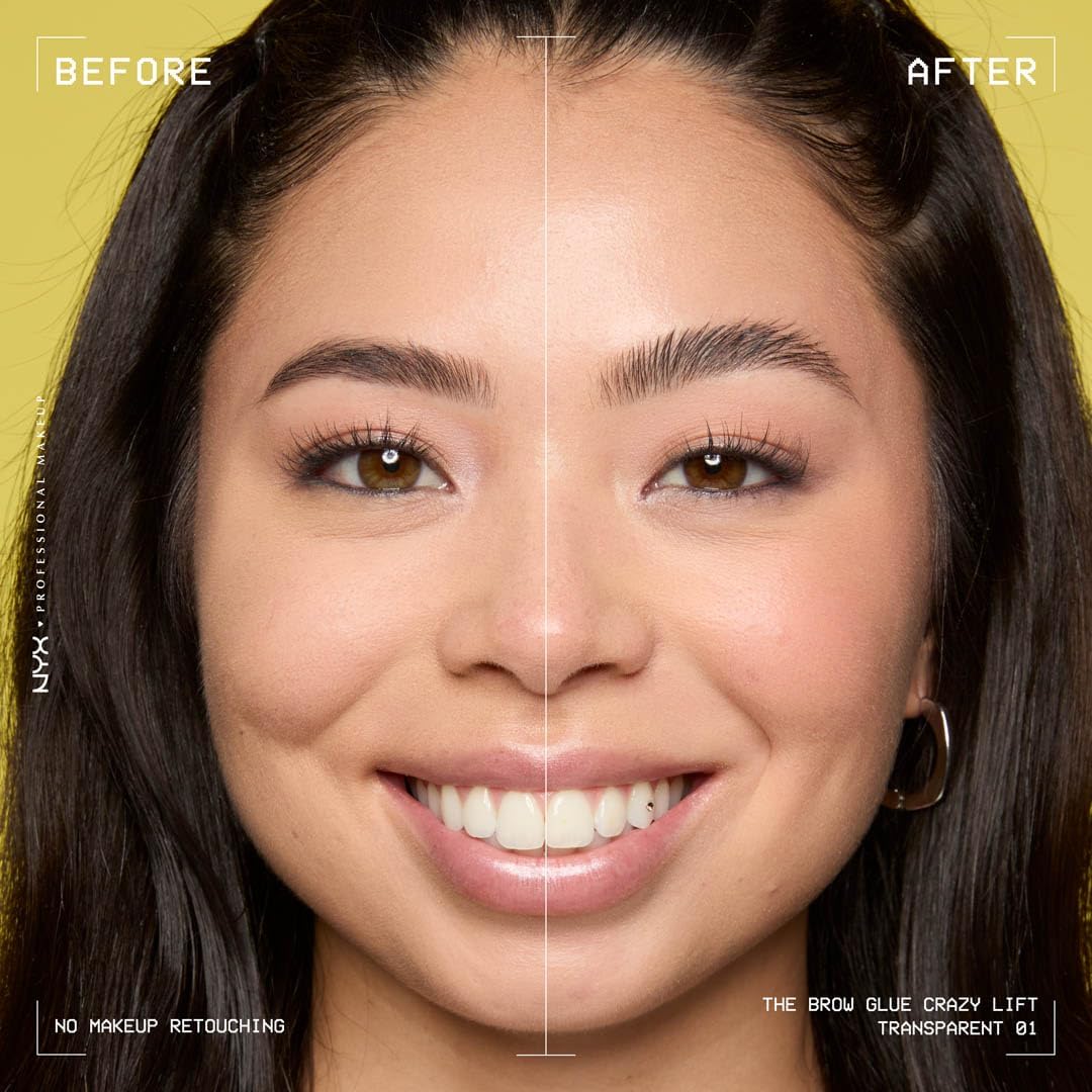 NYX Brow Glue Transparent – Extreme Hold Eyebrow Styling Gel & Lift