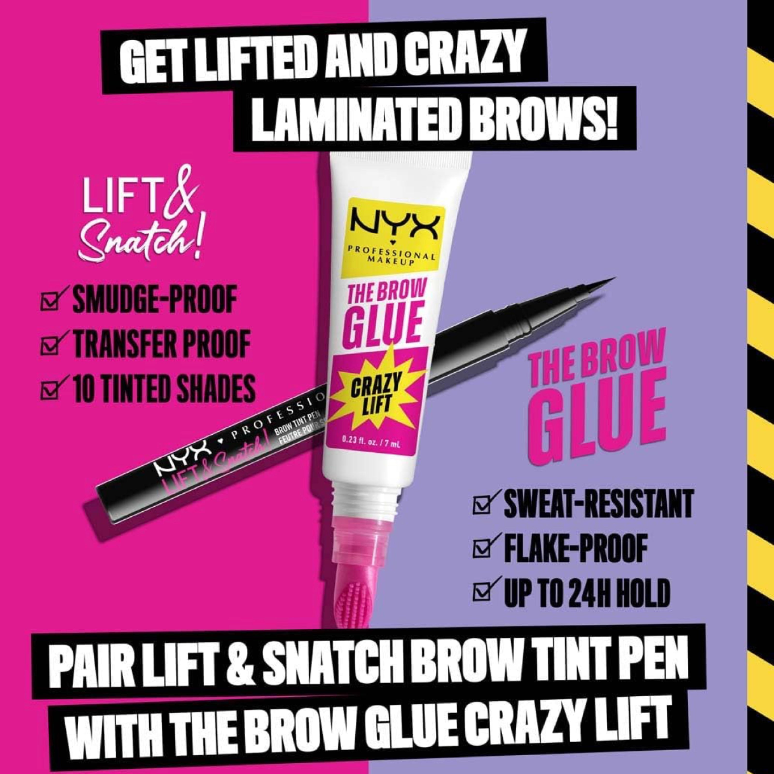 NYX Brow Glue Transparent – جل لتصفيف الحواجب وثبتها بقوة فائقة