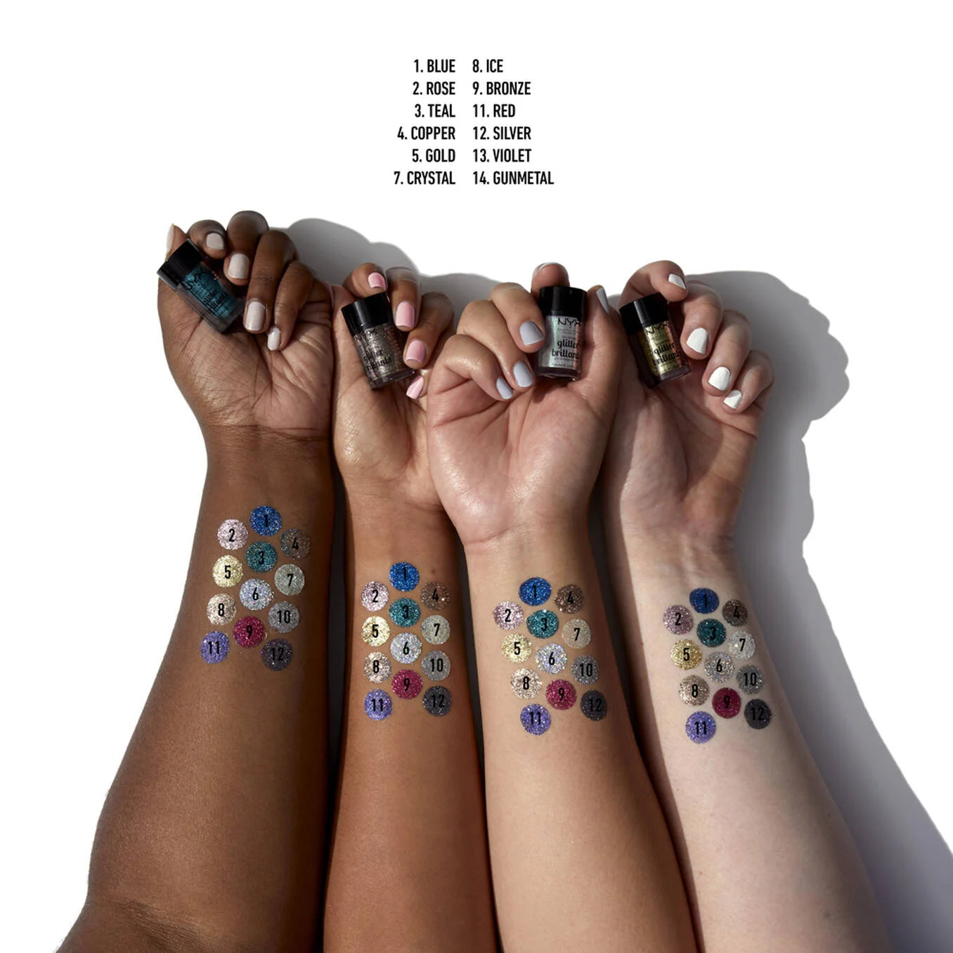 NYX Face & Body Glitter – Silver Metallic Cosmetic Sparkle for Makeup