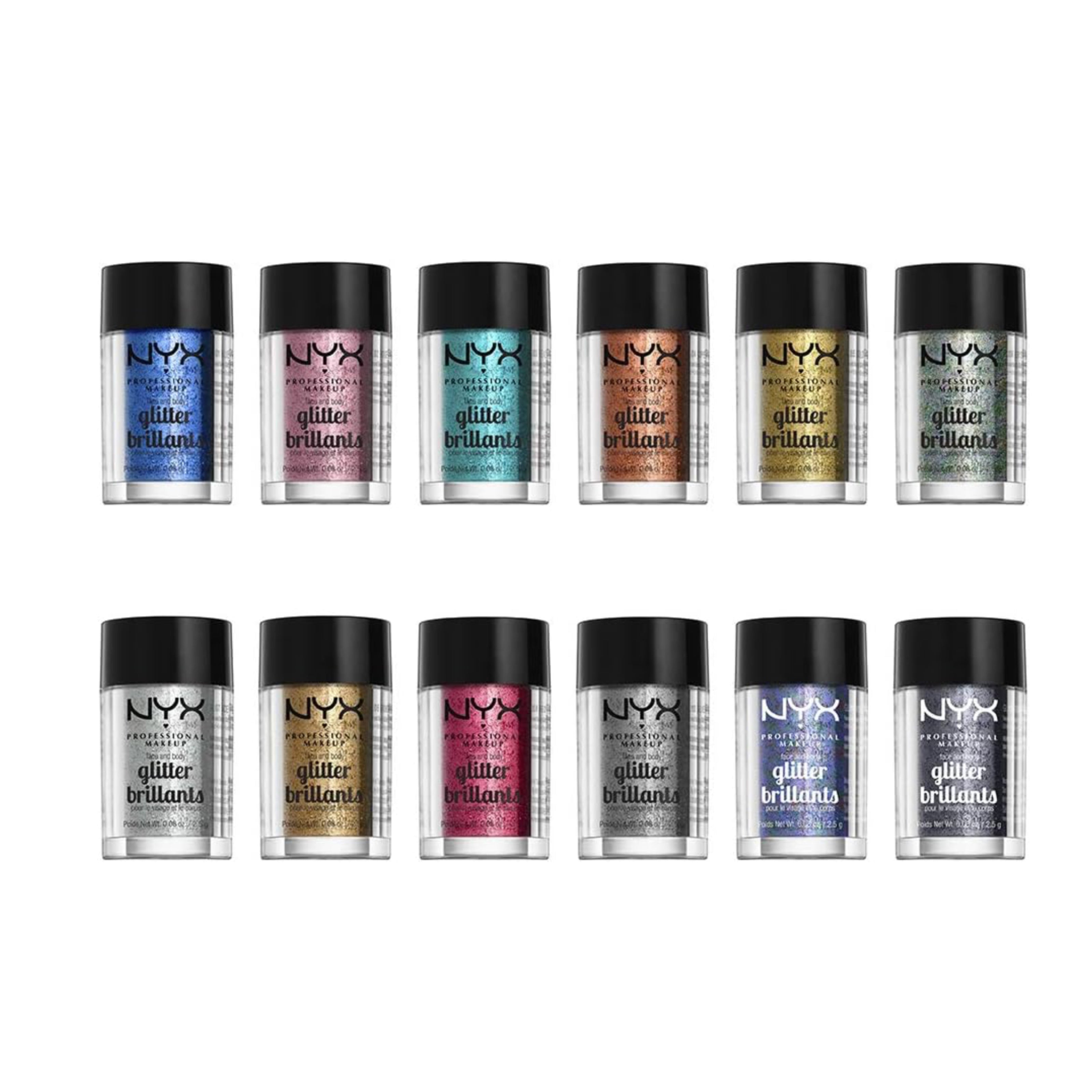 NYX Face & Body Glitter – Silver Metallic Cosmetic Sparkle for Makeup