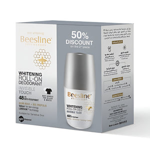 Beesline Deodorant Roll On 50ml Whitening Invisible Touch 1+50% OFF On 2Pc